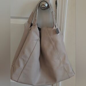 NWT French Connection Elegant Beige Tote Bag with orange accent